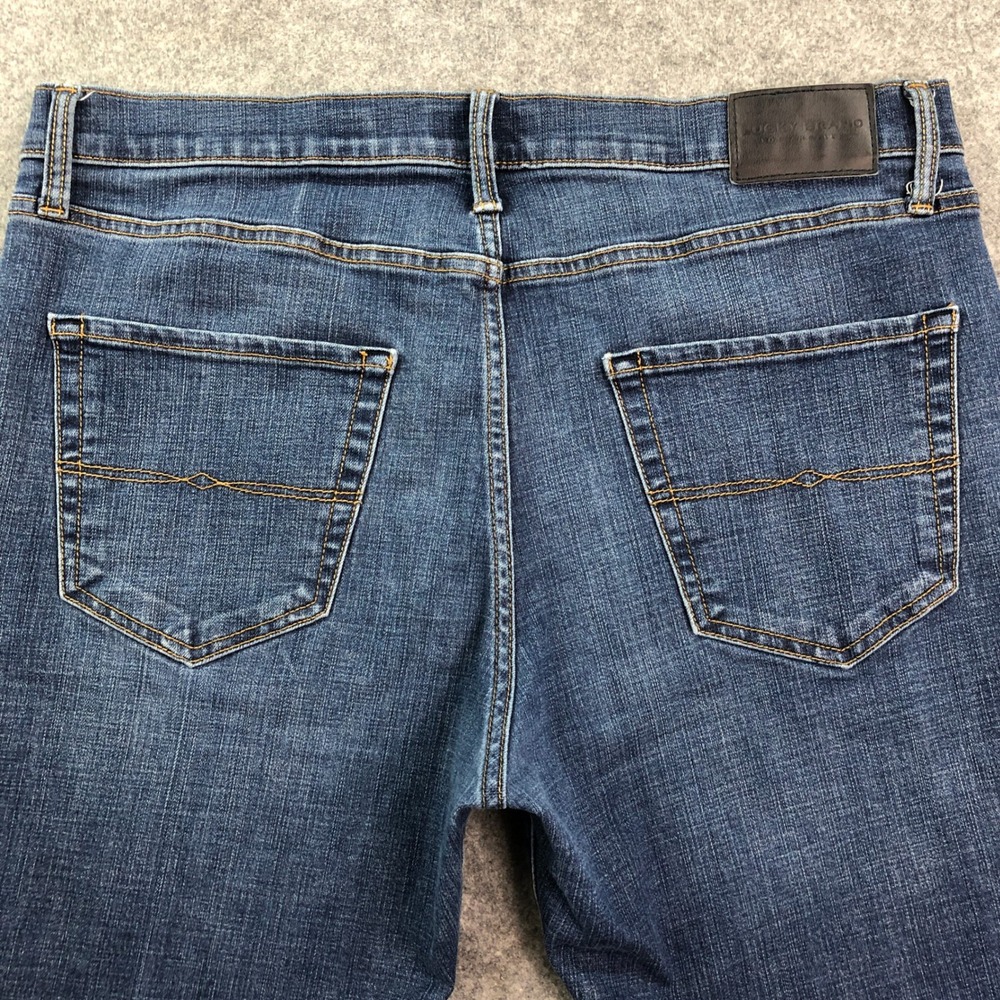 Lucky Brand 410 Mens Jeans 36x32 (fits 38x31) Blue Athletic Slim Medium Wash - Picture 6 of 16
